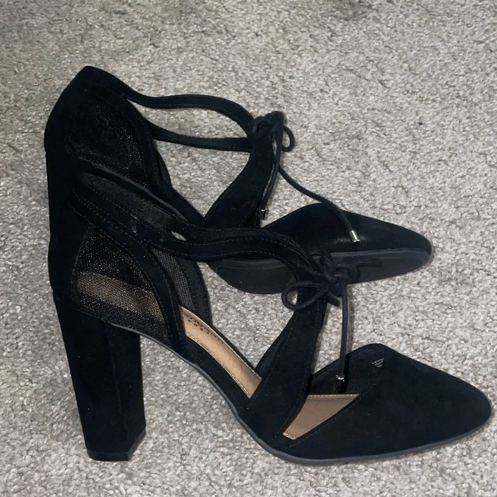 Christian Sirano black velvet heels 4 inch size 8 - Picture 8 of 10